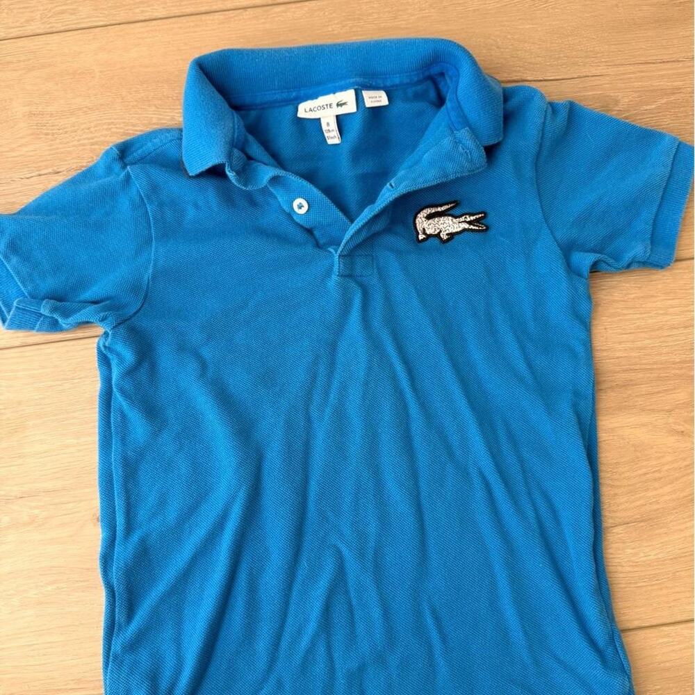 Lacoste kids blue polo shirt